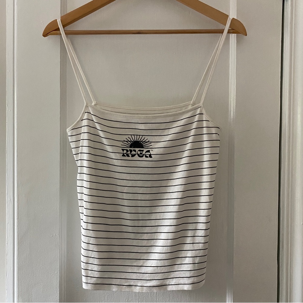 NWOT RVCA 100% cotton striped tank top size large